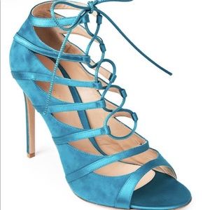 Gianvito Rossi Suede Strappy Lace Up Heels